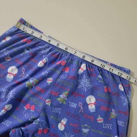 Bobbie Brooks Sleepwear Women's Blue Flannel Snowman Pajama Set - Picture 11 of 16